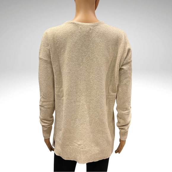 Sonoma Floral Embroidered Pullover Sweater Scoop Neck Relaxed Fit Beige Womens S - Picture 3 of 11